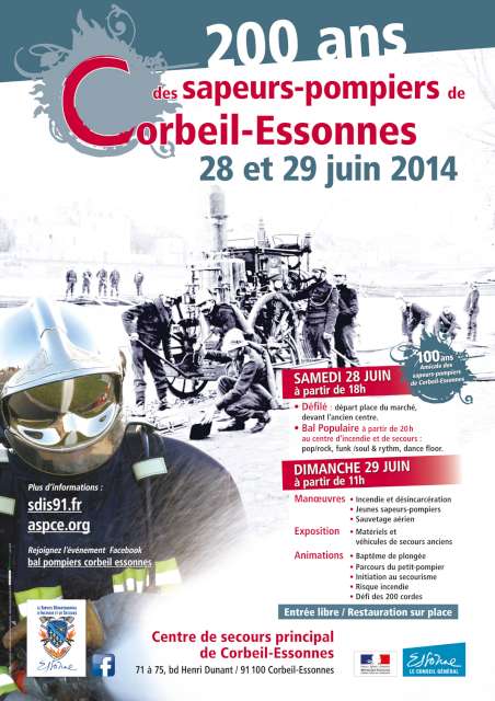 28 et 29 juin 200 ans du centre d'incendie et de secours de Corbeil-Essonnes