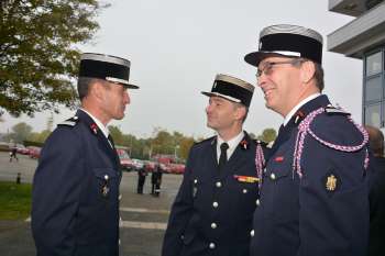 Avec la présence du colonel Laurent Chavillon, directeur départemental du Sdis 78 (à gauche)