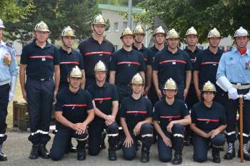 Groupe avec le Bataillon des sapeurs-pompiers de France